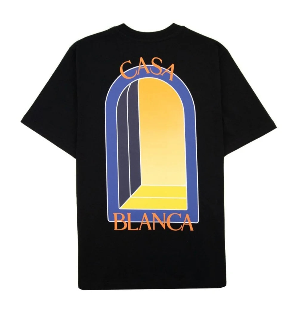 Casablanca Tennis Club Mirror Black T-Shirt