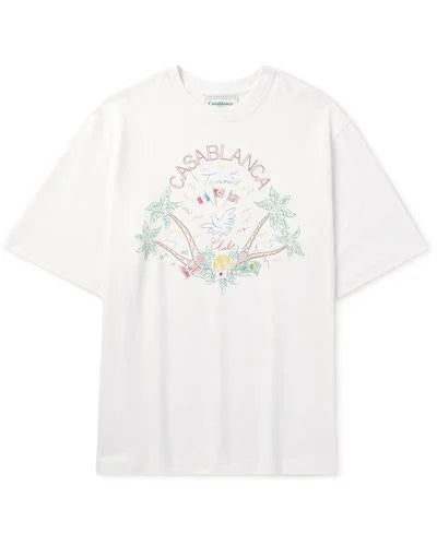 Casablanca Tennis Club White Crayon T-Shirt