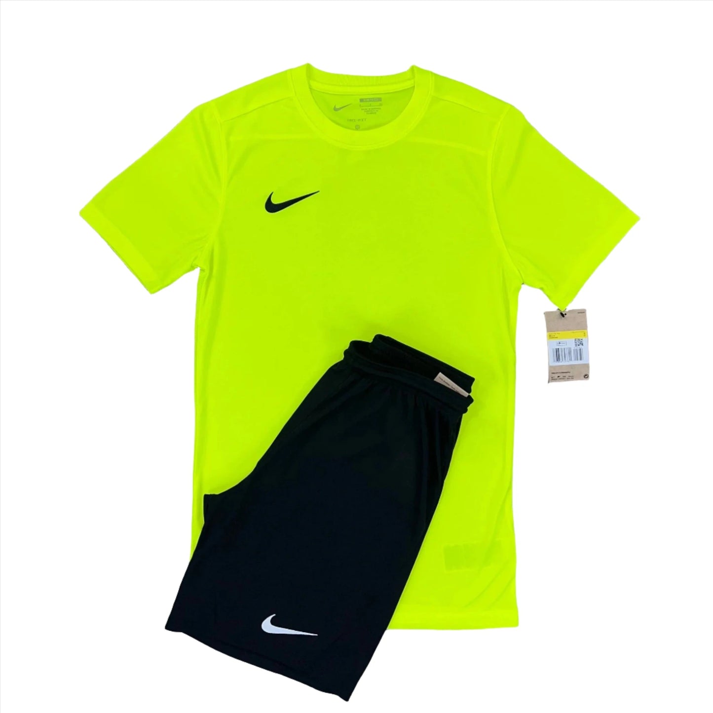 Nike Dri Fit Set - Tee & Shorts - Volt / Black